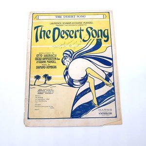 Sheet Music Vintage The Desert Song Romantic Operetta Piano Voice Hammerstein
